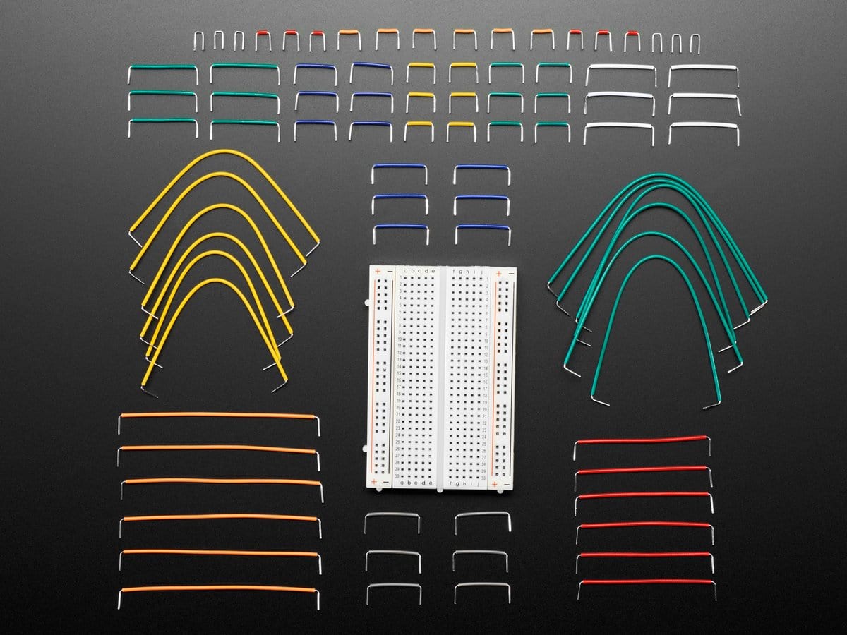Half Size Breadboard + 78 Piece 22AWG Jumper Wire Bundle by Adafruit - The Pi Hut