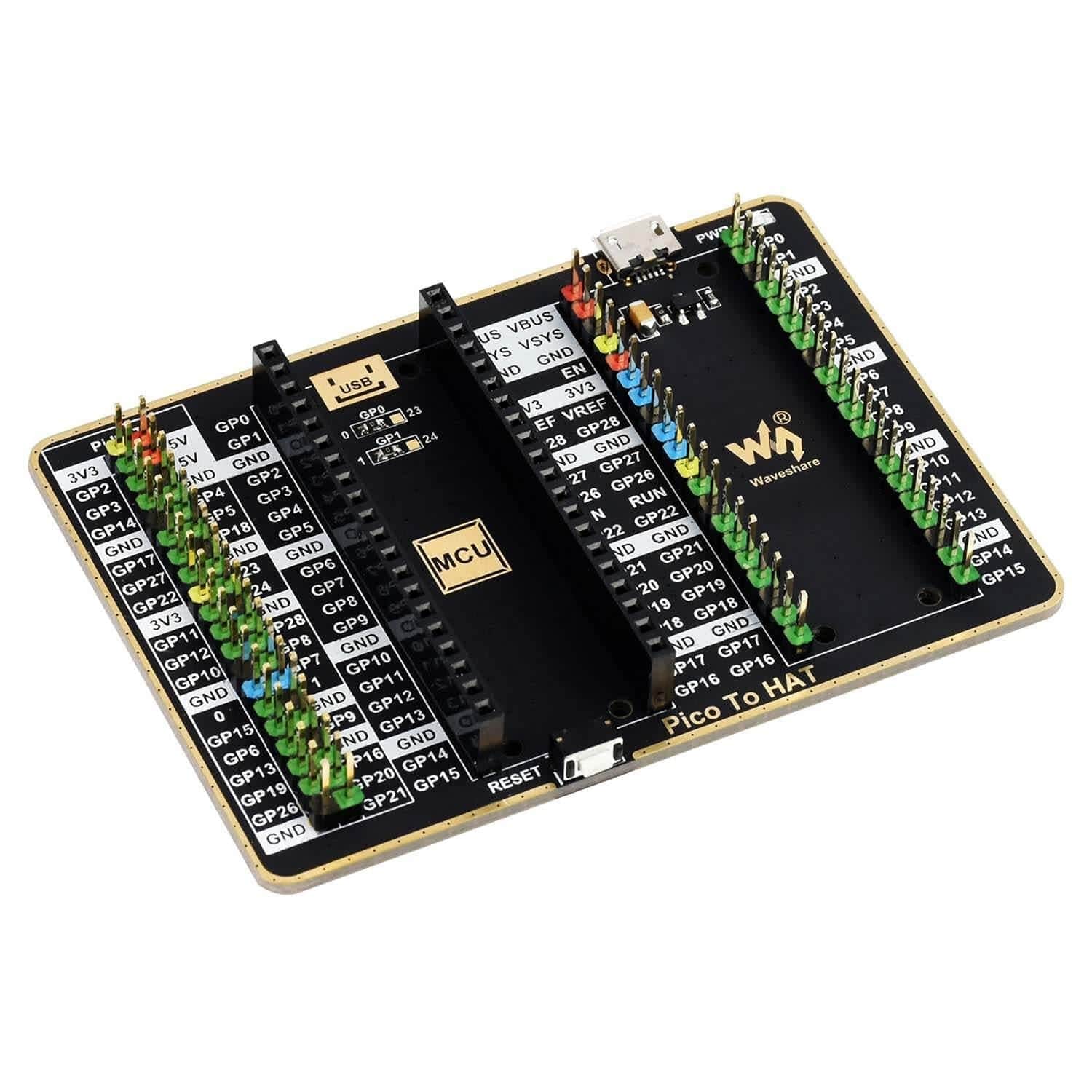 HAT-Compatible GPIO Expander for Raspberry Pi Pico by Waveshare - The Pi Hut