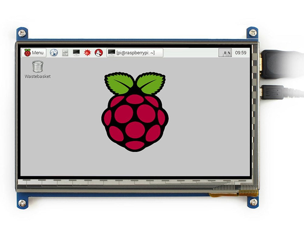 HDMI 7" 1024x600 Touch Screen & Case (USB) by Waveshare - The Pi Hut