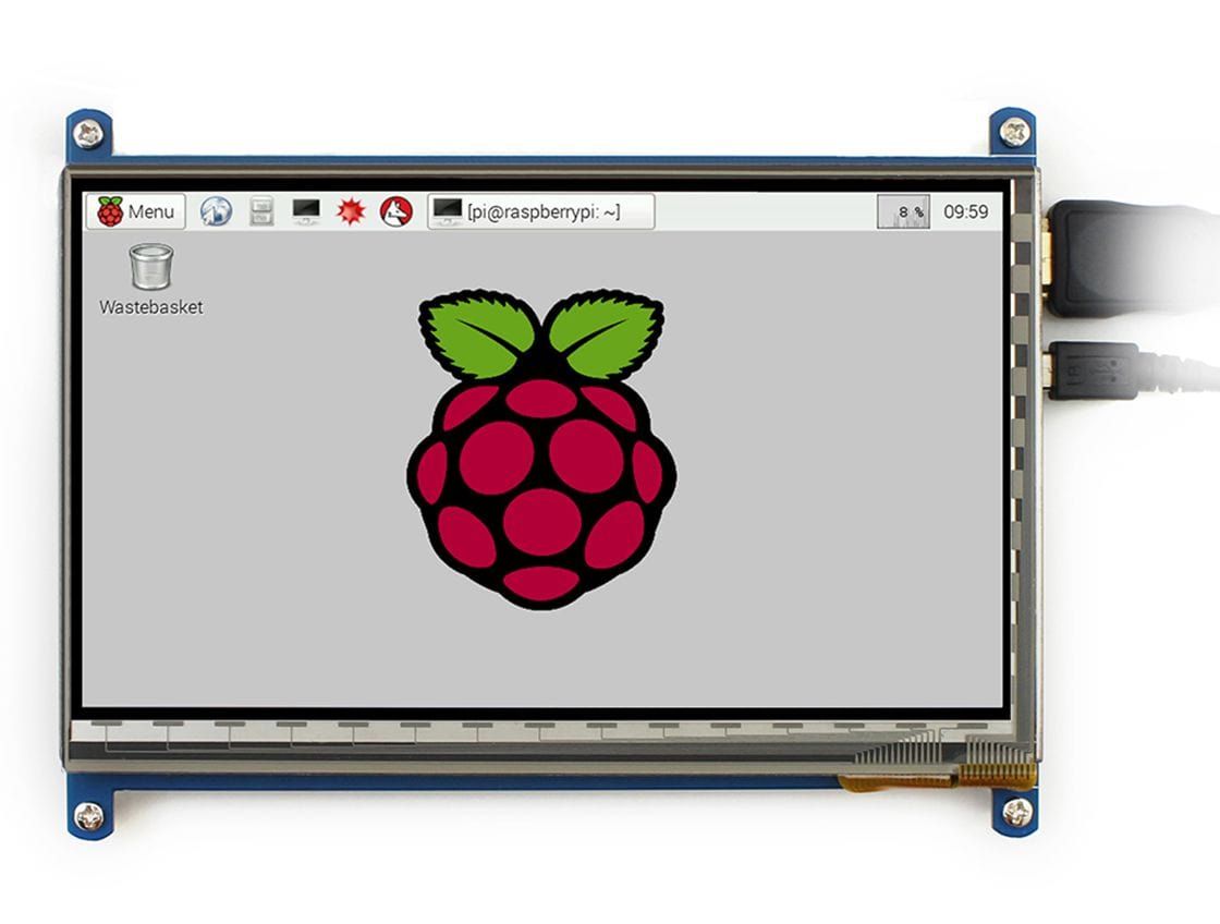 HDMI 7" 800x480 Touch Screen & Case (USB) by Waveshare - The Pi Hut
