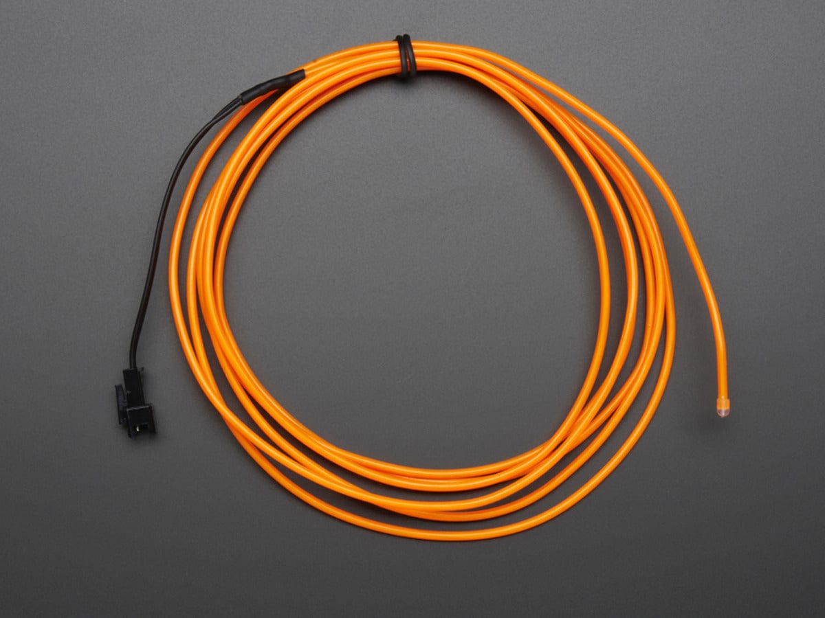 High Brightness Orange Electroluminescent (EL) Wire - 2.5 meters (High brightness, long life) by The Pi Hut - The Pi Hut