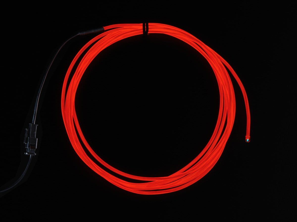 High Brightness Red Electroluminescent (EL) Wire - 2.5 meters (High brightness, long life) by The Pi Hut - The Pi Hut