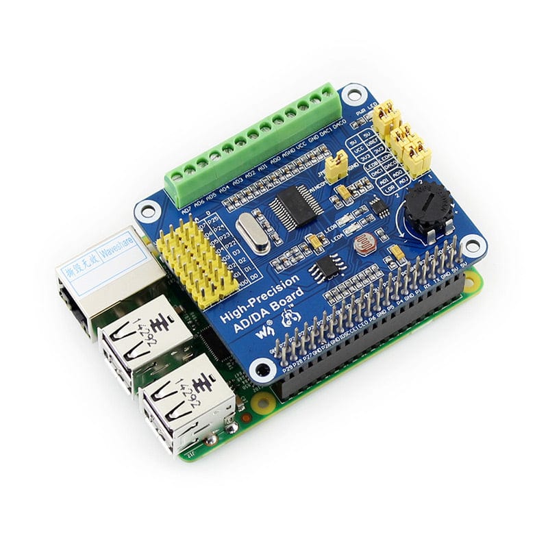 High-Precision AD/DA Expansion Board for Raspberry Pi by Waveshare - The Pi Hut