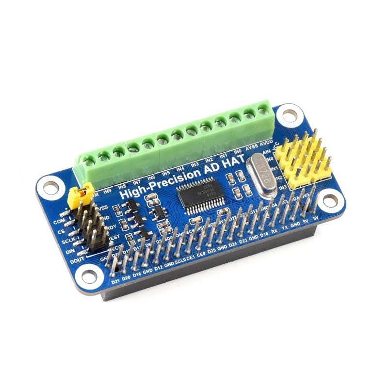 High-Precision ADC HAT For Raspberry Pi (10-Channel 32-Bit) by Waveshare - The Pi Hut