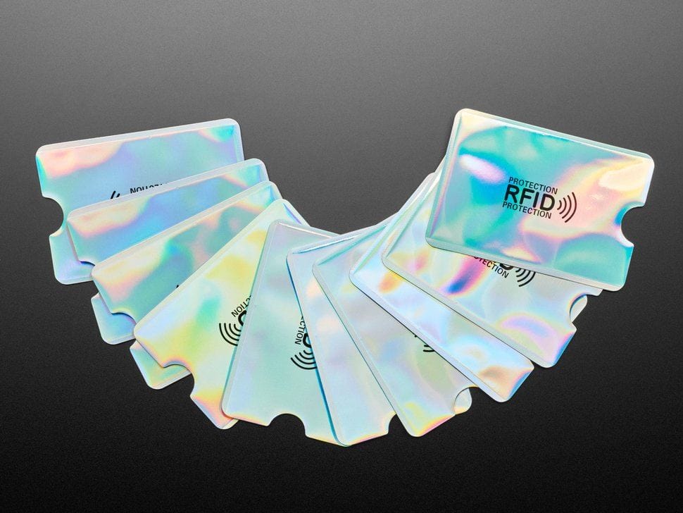 Holographic RFID Blocking Card Holders (10-pack) by The Pi Hut - The Pi Hut