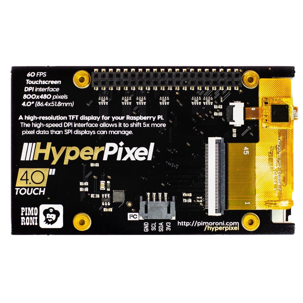 HyperPixel 4.0 - Hi-Res Display for Raspberry Pi by Pimoroni - The Pi Hut