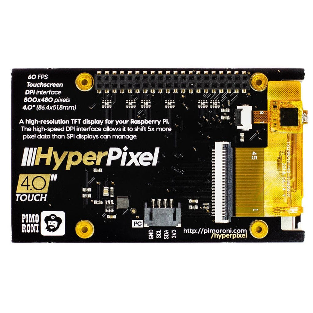 HyperPixel 4.0 - Hi-Res Display for Raspberry Pi by Pimoroni - The Pi Hut