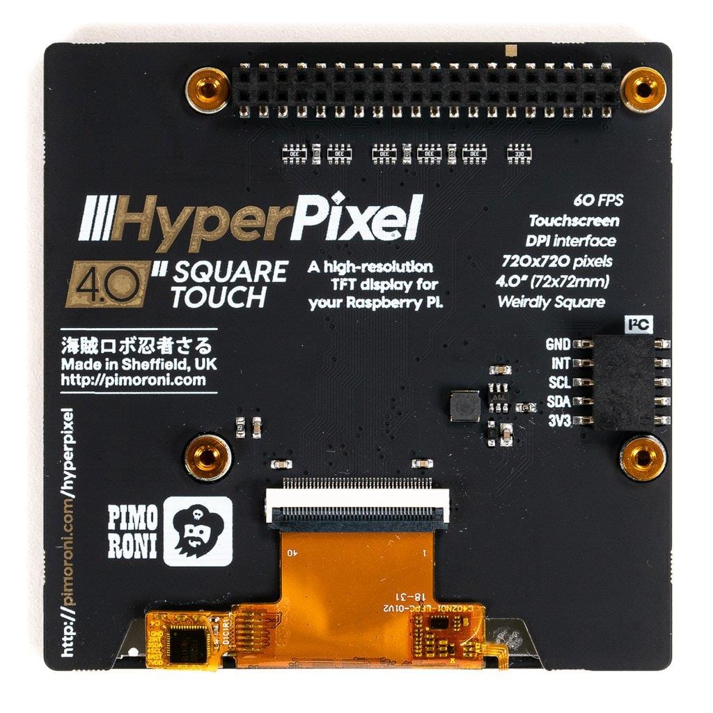 HyperPixel 4.0 Square - Hi-Res Display for Raspberry Pi by Pimoroni - The Pi Hut