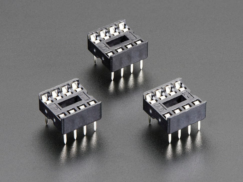 IC Socket - for 8-pin 0.3" Chips - Pack of 3 by The Pi Hut - The Pi Hut