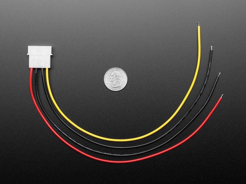IDE Molex 4 Pin Socket Cable - 30cm long by The Pi Hut - The Pi Hut