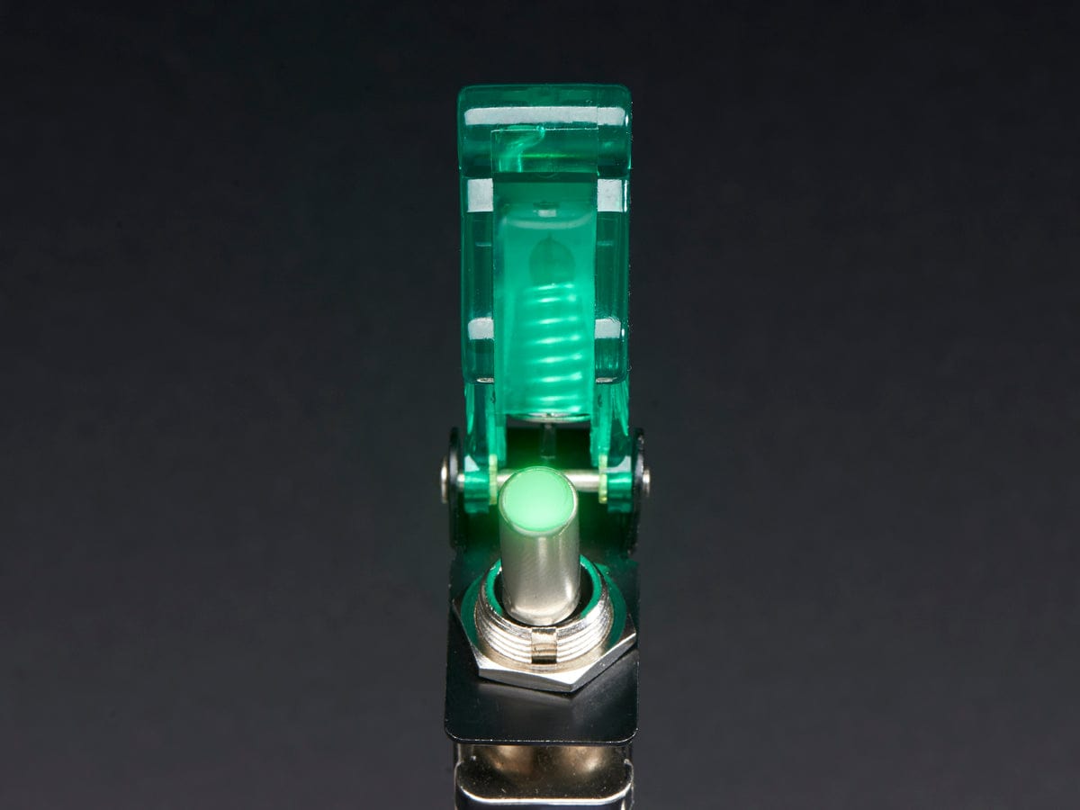 Illuminated Toggle Switch with Cover - Green by The Pi Hut - The Pi Hut