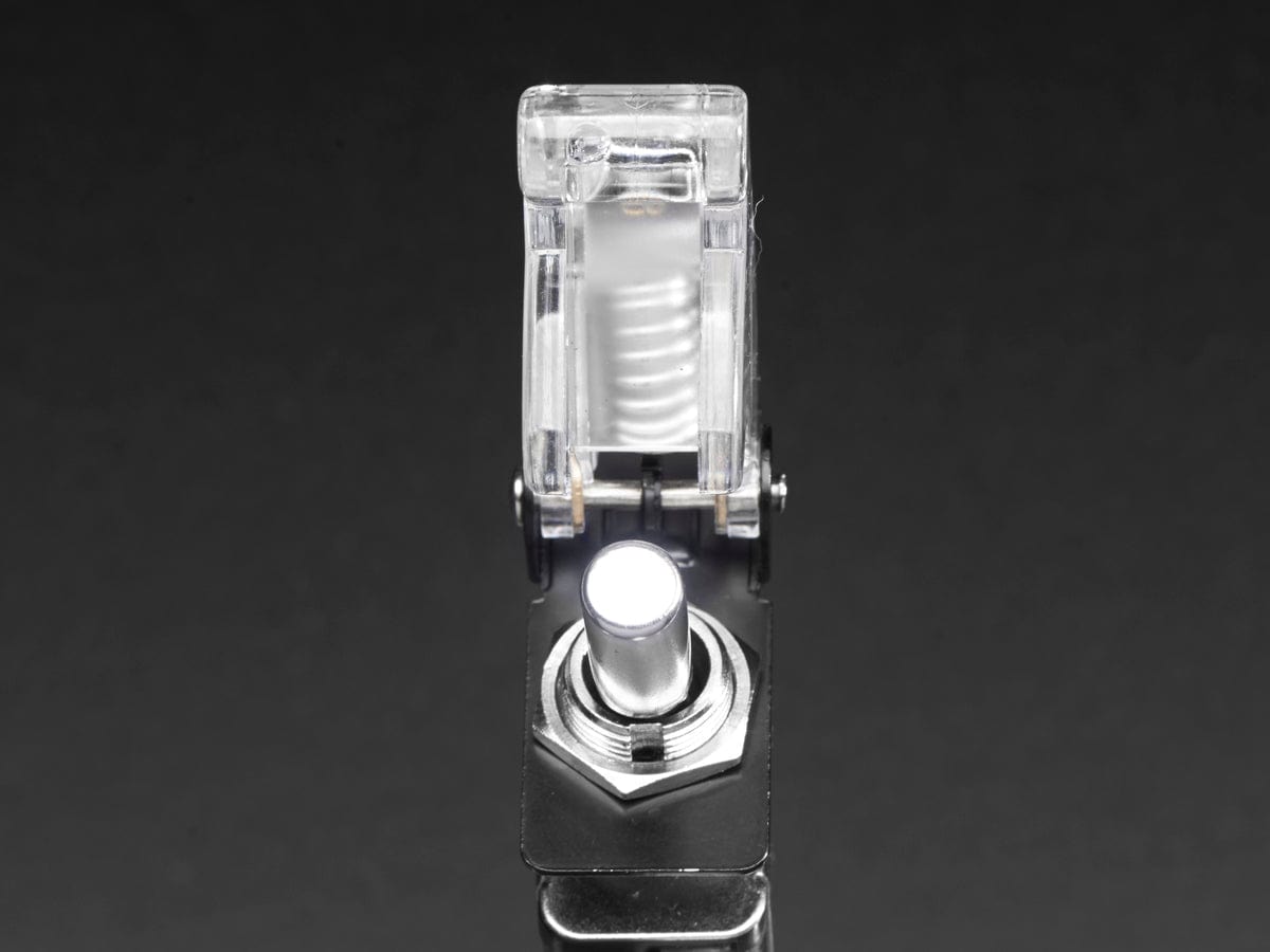 Illuminated Toggle Switch with Cover - White / Clear by The Pi Hut - The Pi Hut