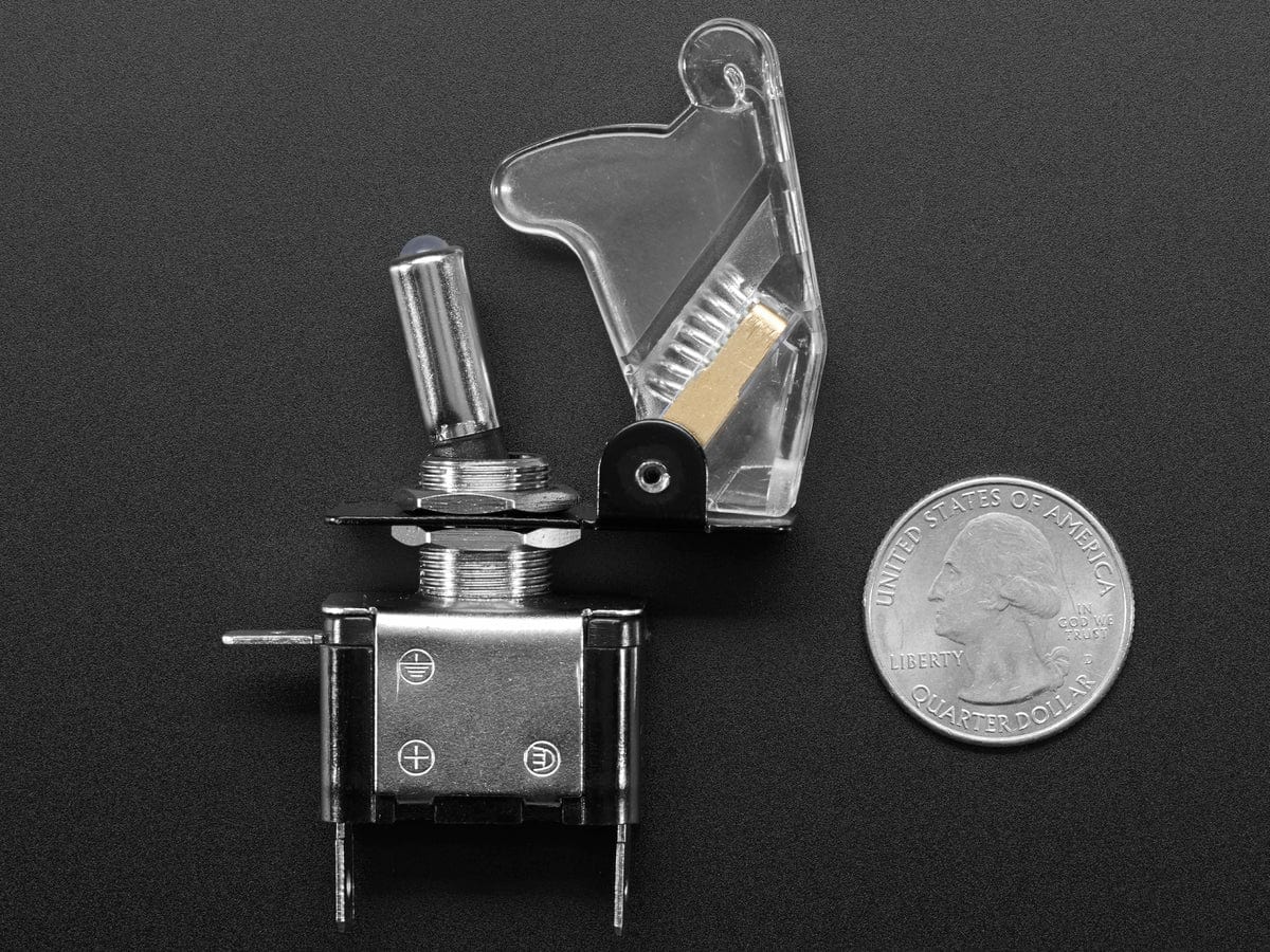 Illuminated Toggle Switch with Cover - White / Clear by The Pi Hut - The Pi Hut