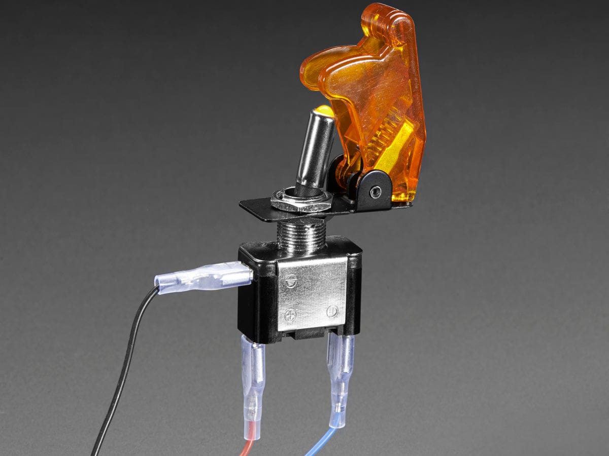 Illuminated Toggle Switch with Cover - Yellow by The Pi Hut - The Pi Hut