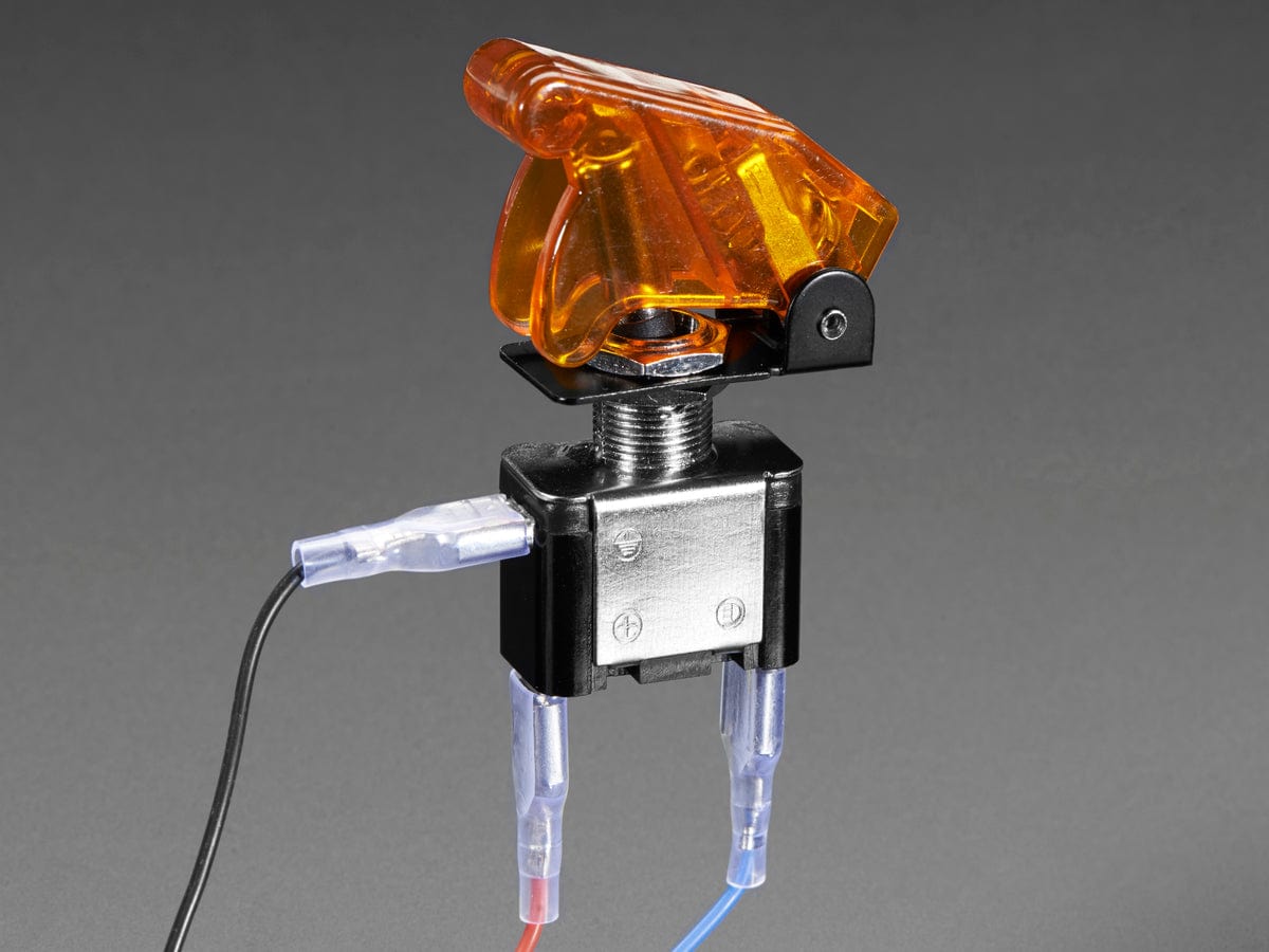 Illuminated Toggle Switch with Cover - Yellow by The Pi Hut - The Pi Hut