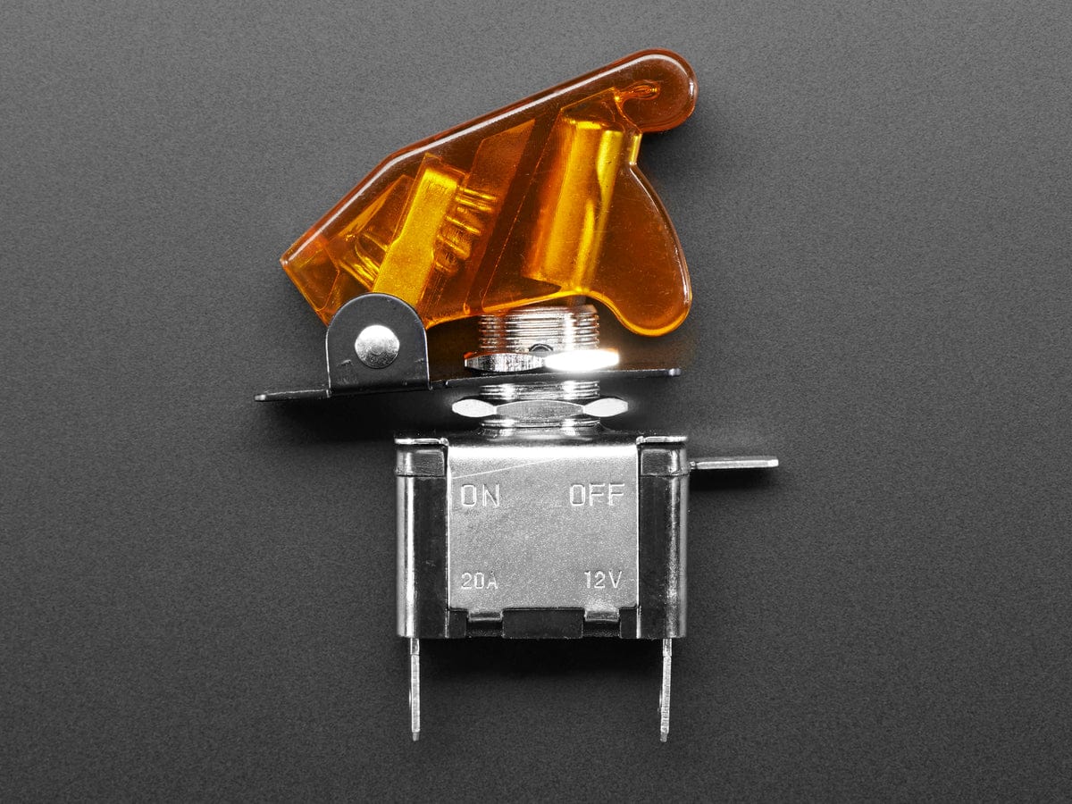 Illuminated Toggle Switch with Cover - Yellow by The Pi Hut - The Pi Hut