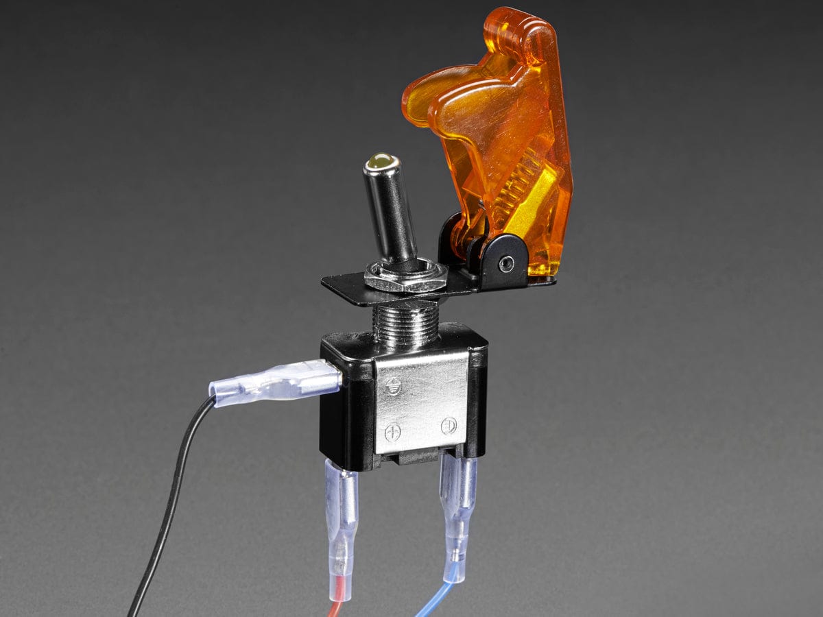 Illuminated Toggle Switch with Cover - Yellow by The Pi Hut - The Pi Hut