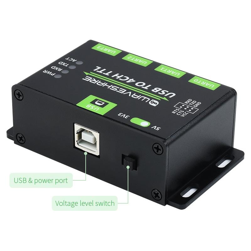 Industrial 4-Channel USB to UART Converter by Waveshare - The Pi Hut