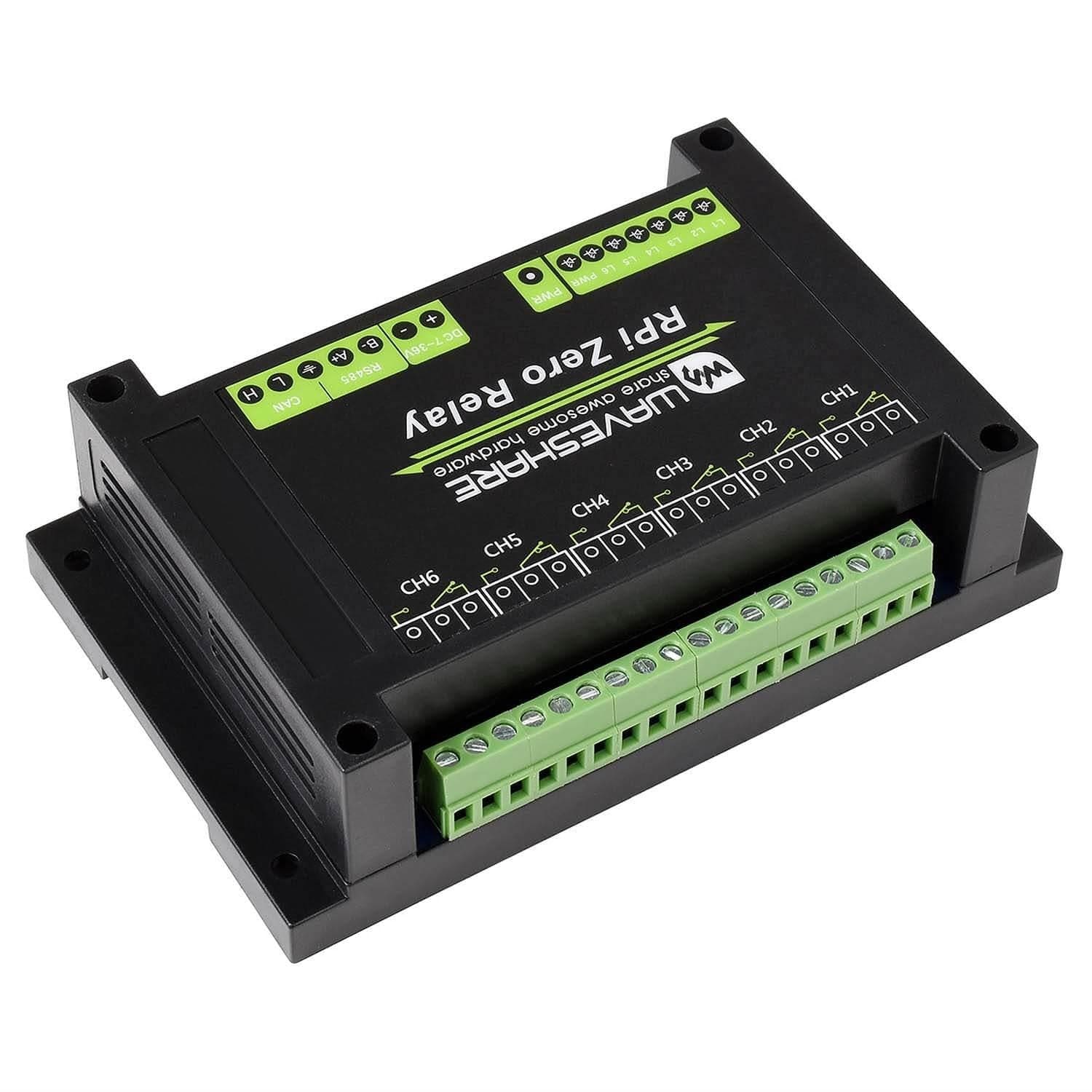Industrial 6-Channel Relay Module for Raspberry Pi Zero by Waveshare - The Pi Hut