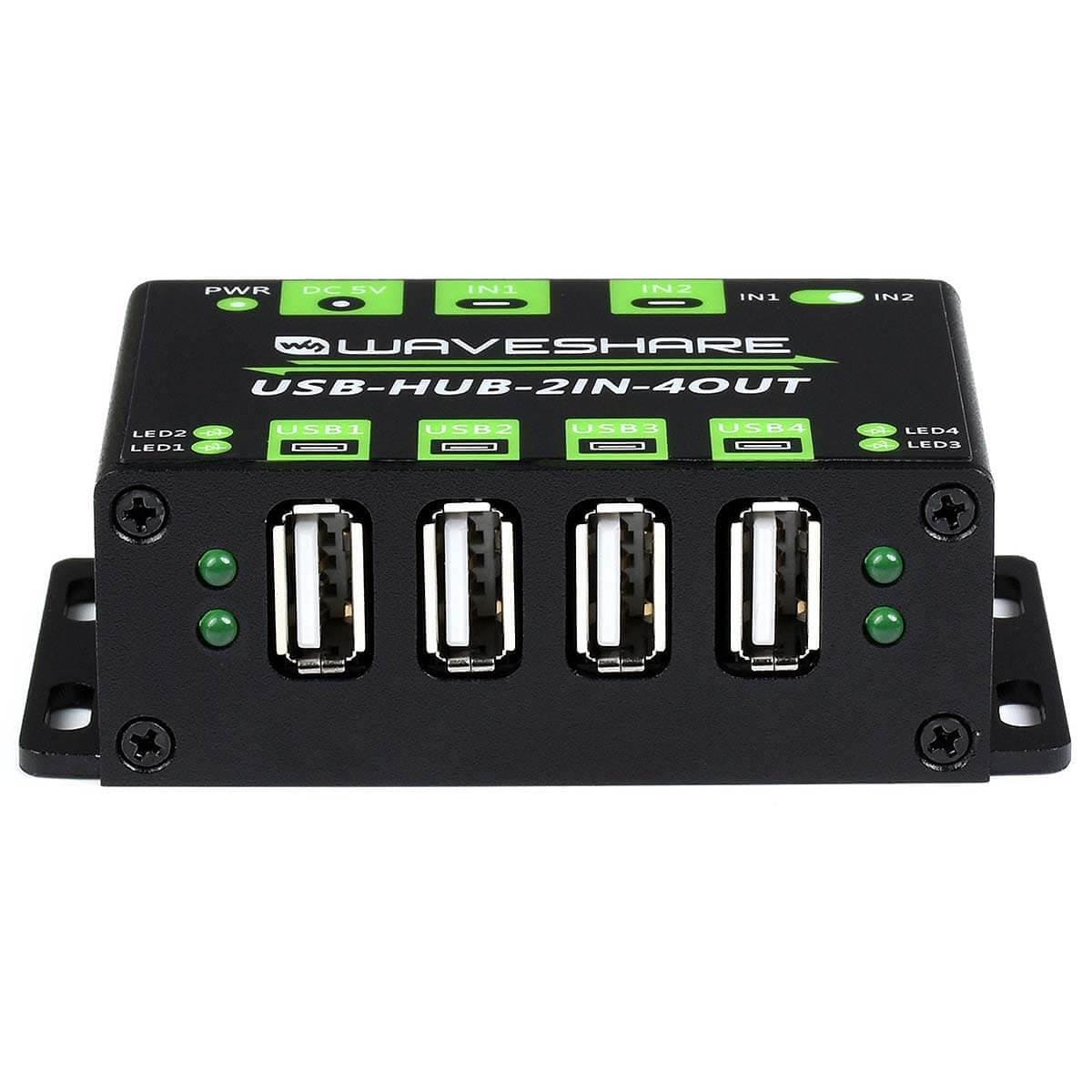 Industrial Grade Dual-Host USB Hub (4x USB 2.0) by Waveshare - The Pi Hut