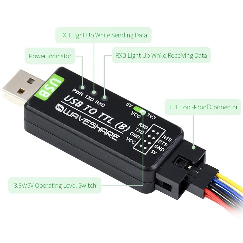 Industrial USB to TTL Converter (CH343G) by Waveshare - The Pi Hut