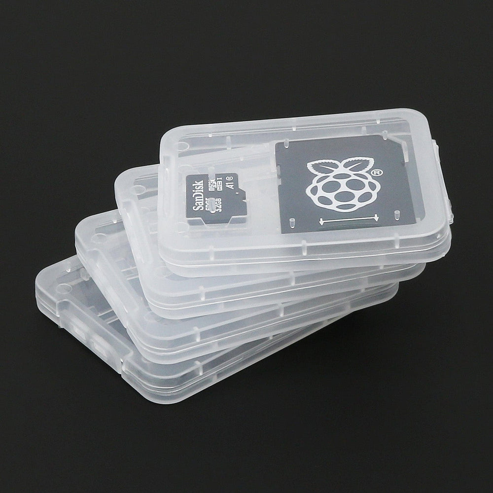 Jewel Cases for MicroSD Cards/SD Adapters (4-pack) by The Pi Hut - The Pi Hut