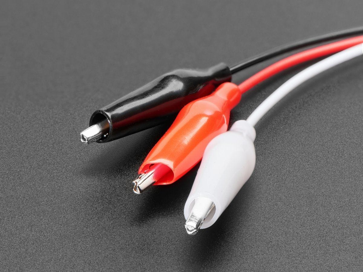 JST PH 3-pin Plug to Color Coded Alligator Clips Cable by The Pi Hut - The Pi Hut