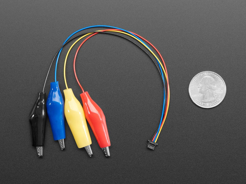 JST SH 4-pin Cable with Alligator Clips - STEMMA QT / Qwiic by The Pi Hut - The Pi Hut