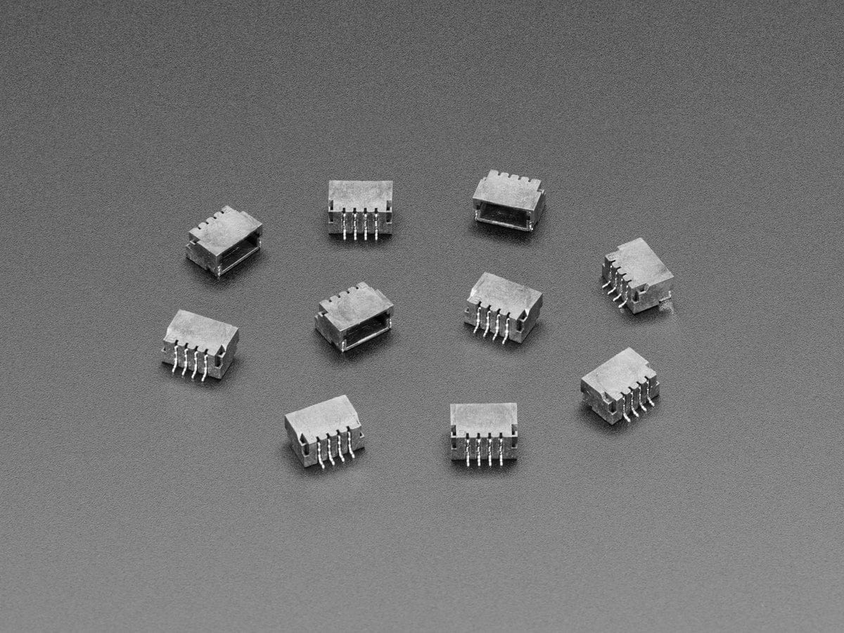 JST SH 4-pin Right Angle Connector (10-pack) (Qwiic Compatible) by The Pi Hut - The Pi Hut