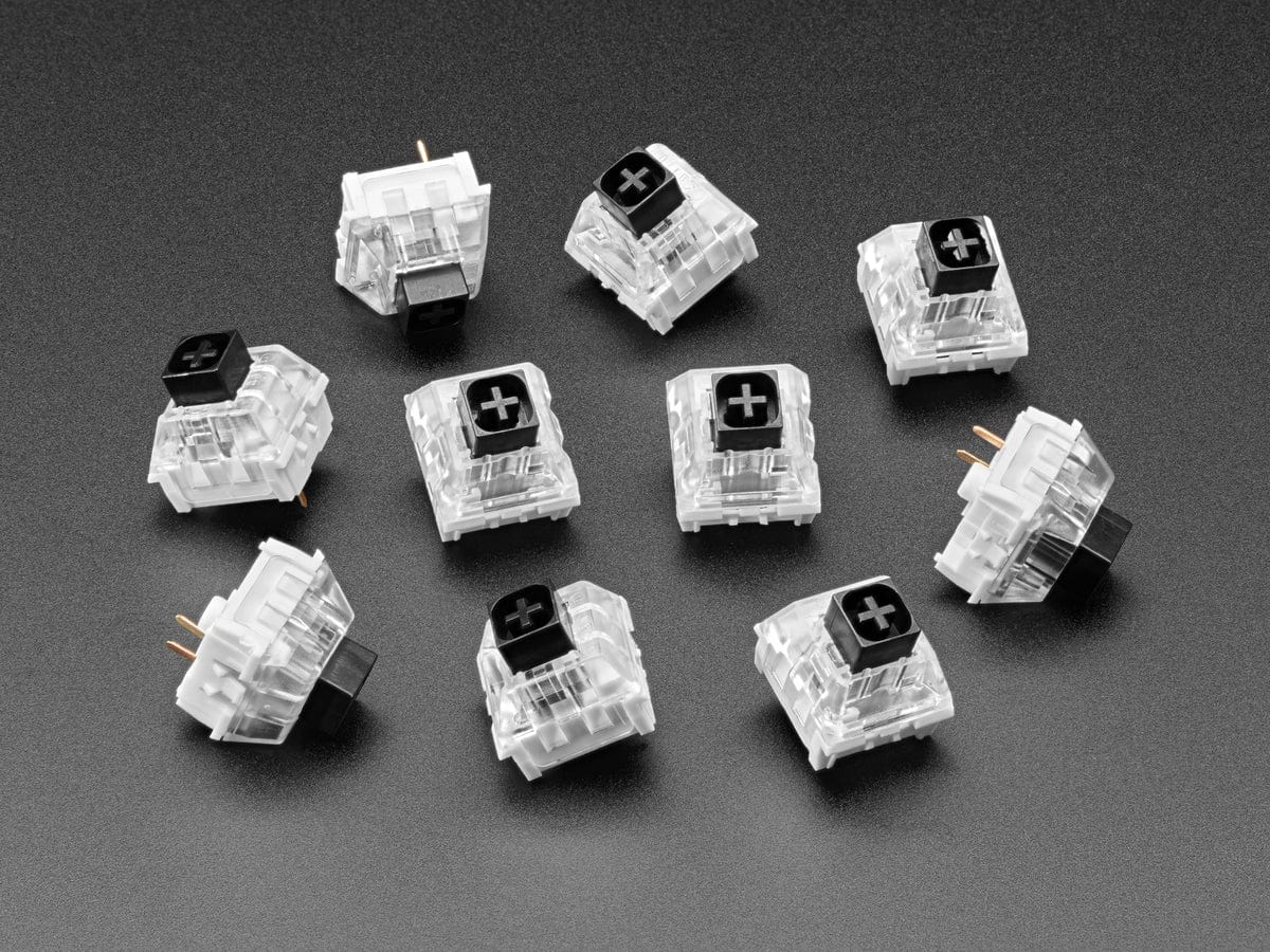 Kailh Mechanical Key Switches - Linear Black - 10 pack (Cherry MX Black Compatible) by The Pi Hut - The Pi Hut