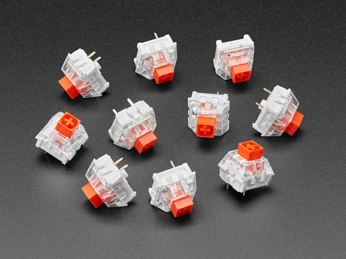Kailh Mechanical Key Switches - Linear Red - 10 pack (Cherry MX Red Compatible) by The Pi Hut - The Pi Hut