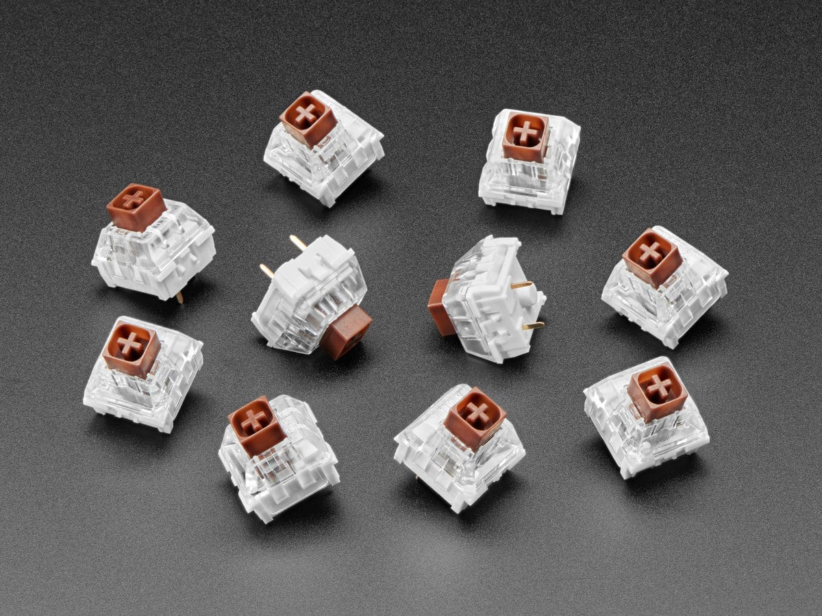 Kailh Mechanical Key Switches - Tactile Brown - 10 pack (Cherry MX Brown Compatible) by The Pi Hut - The Pi Hut