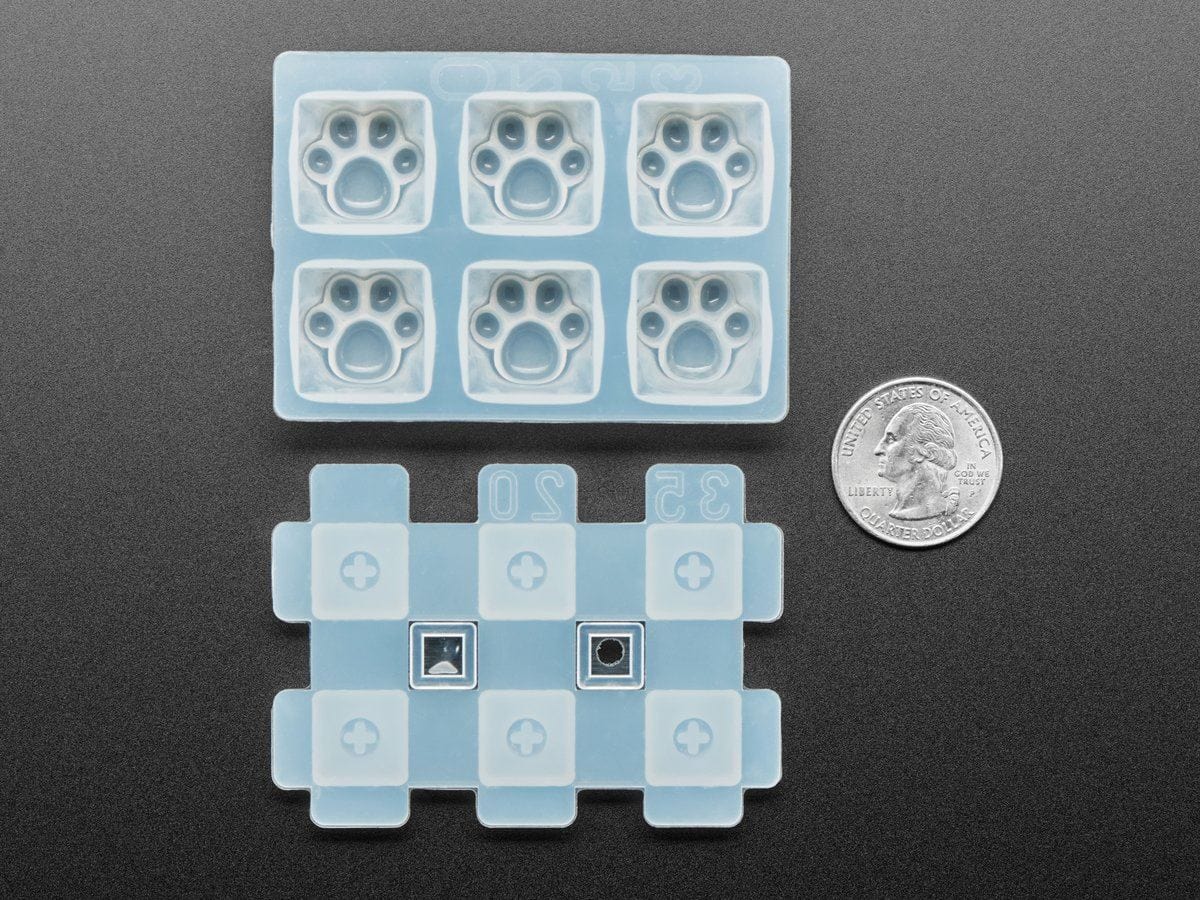 Kitty Paw Silicone Keycap Molds - MX Compatible Switches by The Pi Hut - The Pi Hut