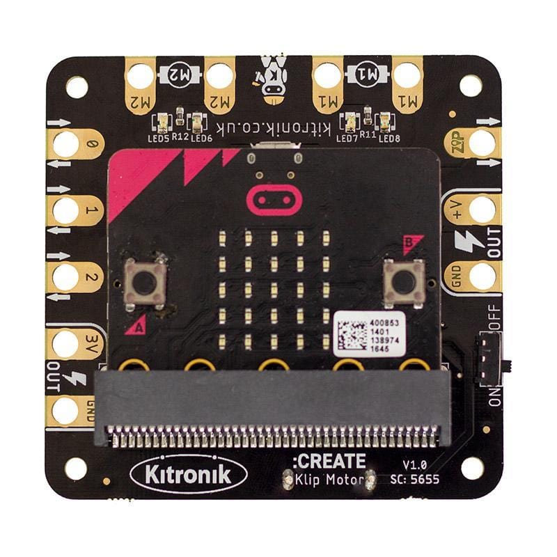 Klip Motor Driver for BBC micro:bit by Kitronik - The Pi Hut