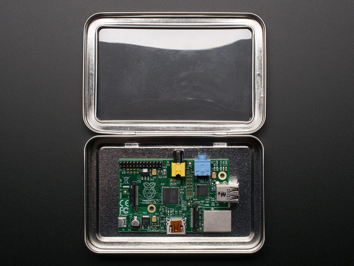 Large Tin With Clear Top Window by The Pi Hut - The Pi Hut