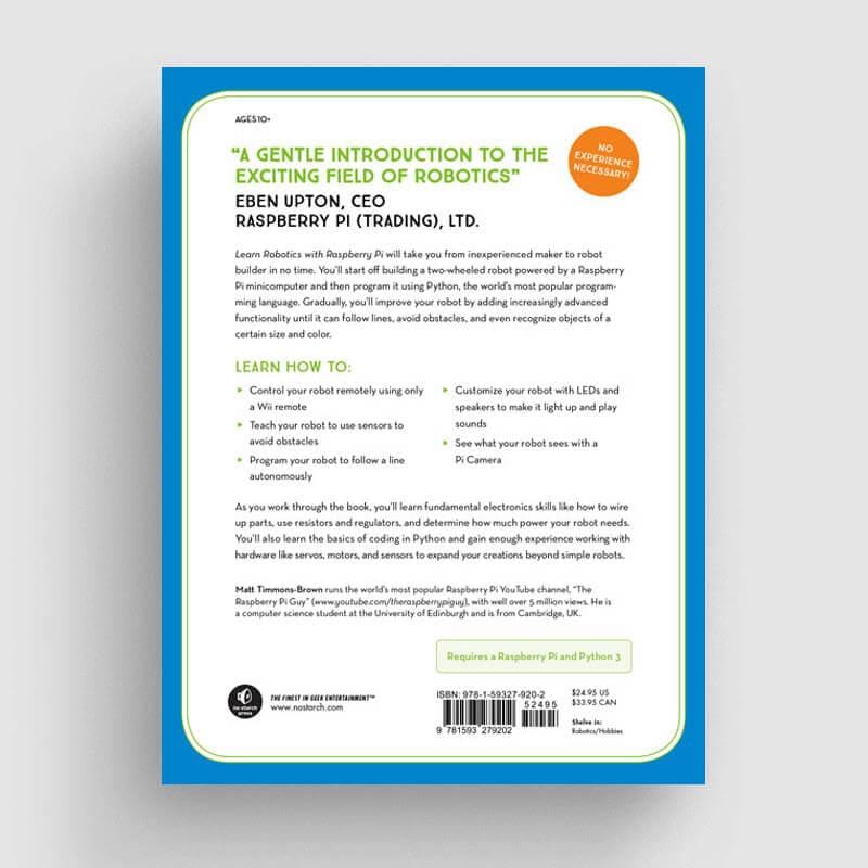 Learn Robotics with Raspberry Pi by No Starch Press - The Pi Hut