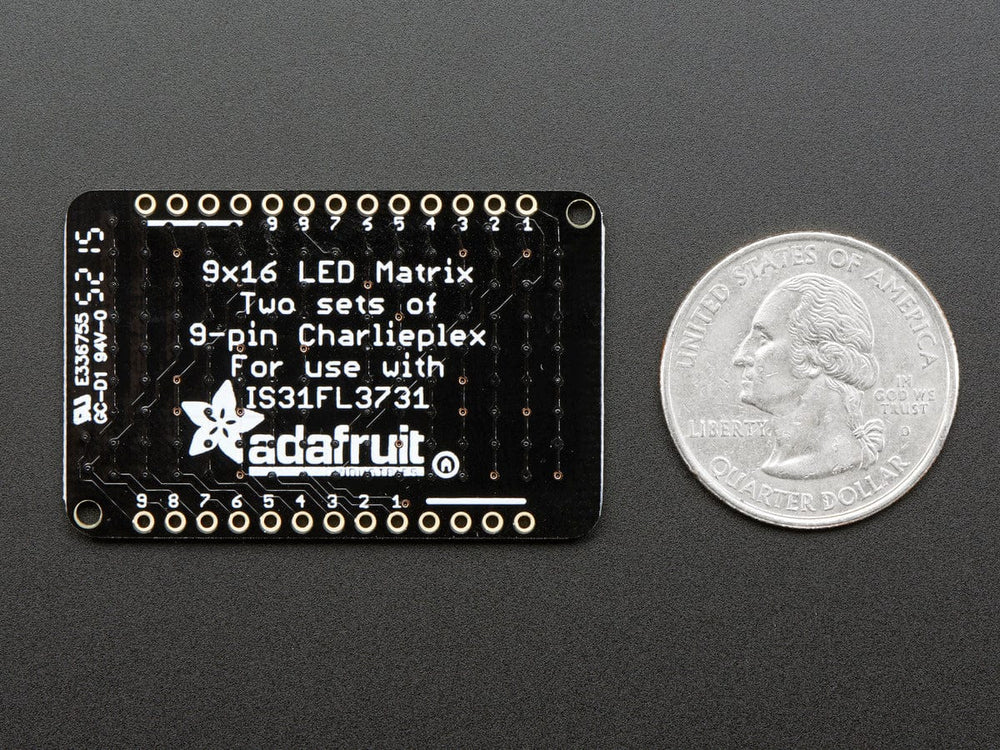 LED Charlieplexed Matrix - 9x16 LEDs - Yellow by Adafruit - The Pi Hut