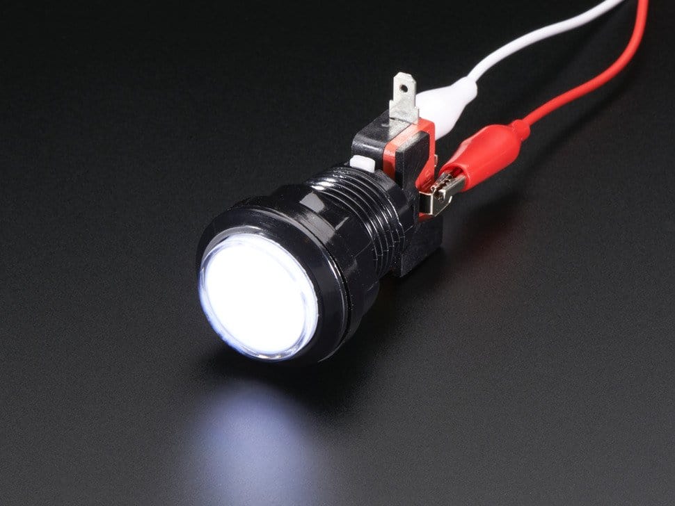 LED Illuminated Pushbutton - 30mm Round by The Pi Hut - The Pi Hut
