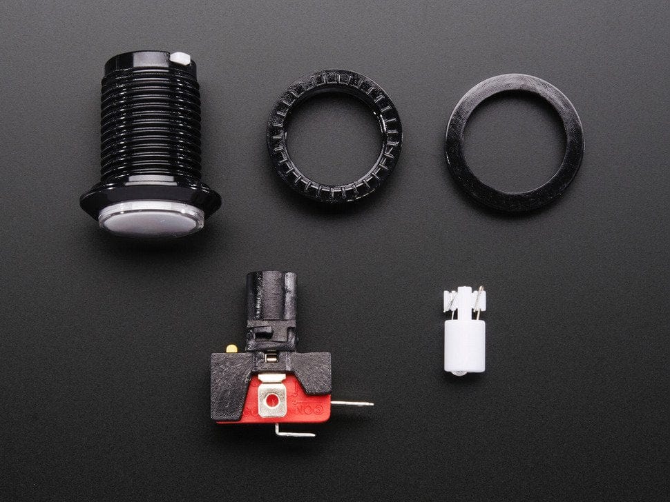 LED Illuminated Pushbutton - 30mm Round by The Pi Hut - The Pi Hut