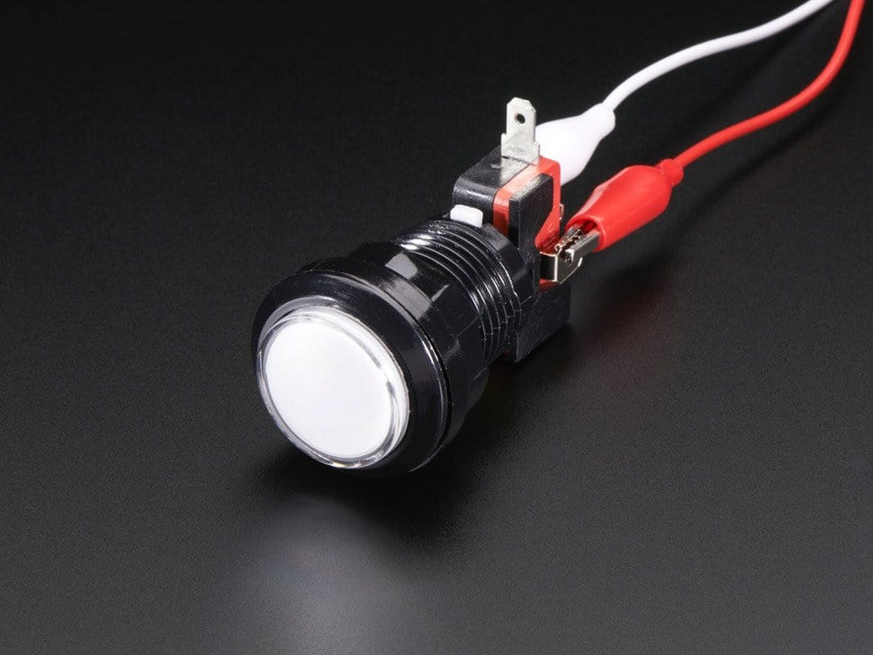 LED Illuminated Pushbutton - 30mm Round by The Pi Hut - The Pi Hut