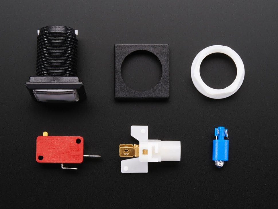 LED Illuminated Pushbutton - 30mm Square by The Pi Hut - The Pi Hut