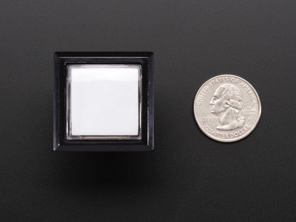 LED Illuminated Pushbutton - 30mm Square by The Pi Hut - The Pi Hut