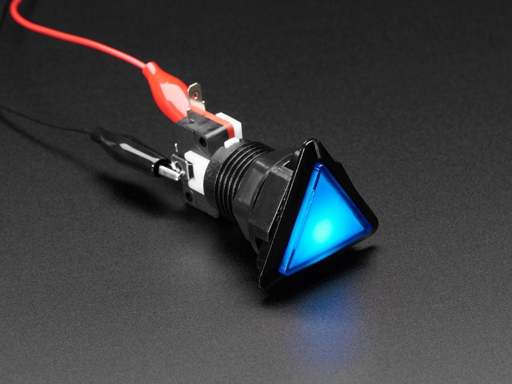 LED Illuminated Triangle Pushbutton A.K.A 1960s Sci-Fi Buttons (Blue) by The Pi Hut - The Pi Hut