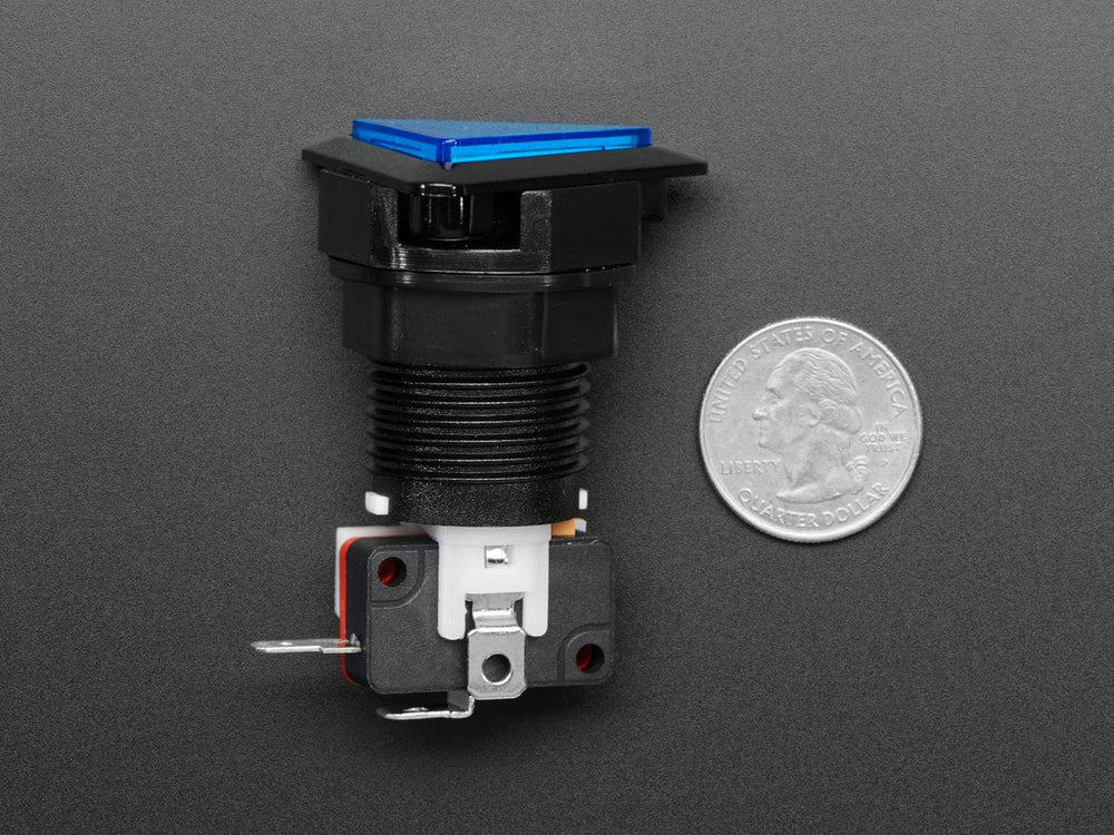 LED Illuminated Triangle Pushbutton A.K.A 1960s Sci-Fi Buttons (Blue) by The Pi Hut - The Pi Hut