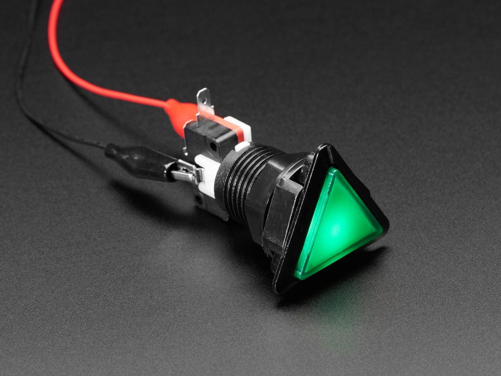 LED Illuminated Triangle Pushbutton A.K.A 1960s Sci-Fi Buttons (Green) by The Pi Hut - The Pi Hut