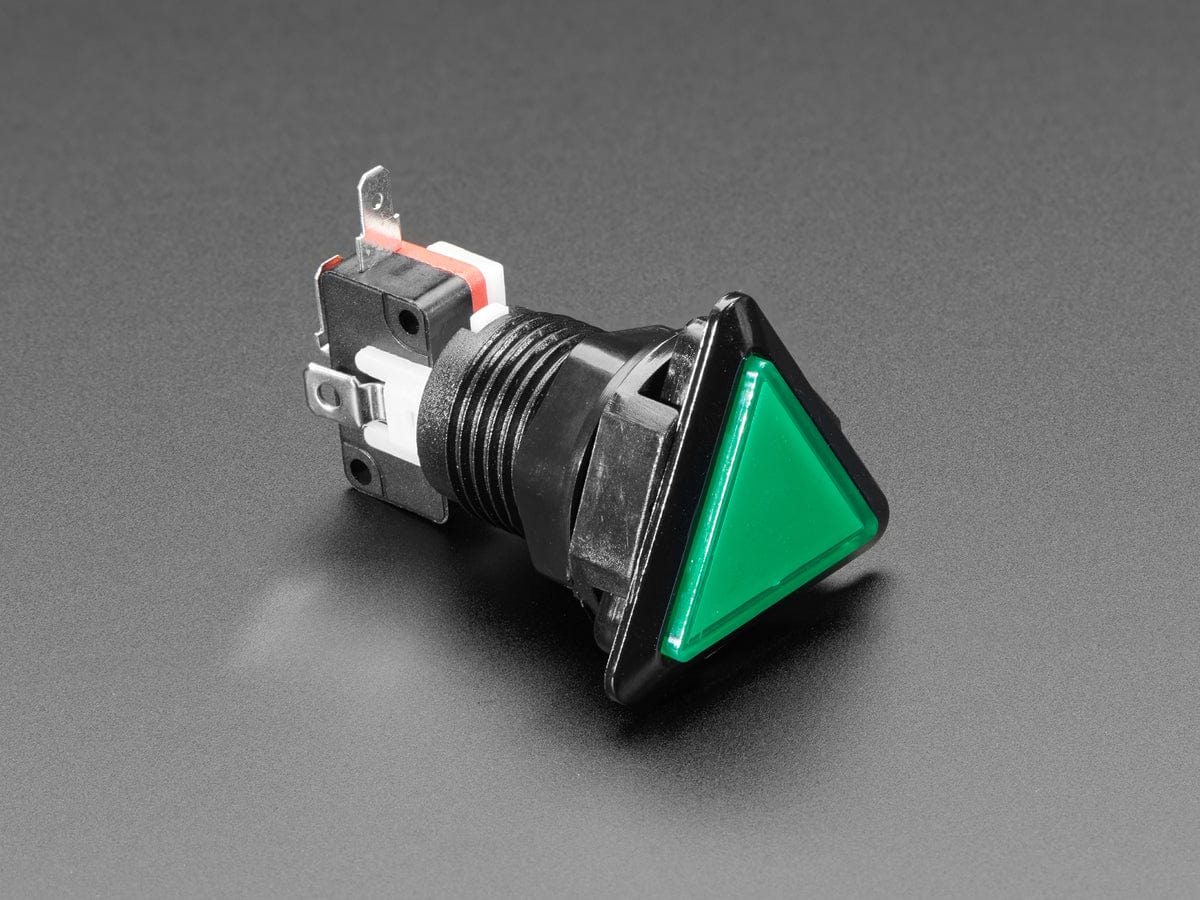 LED Illuminated Triangle Pushbutton A.K.A 1960s Sci-Fi Buttons (Green) by The Pi Hut - The Pi Hut