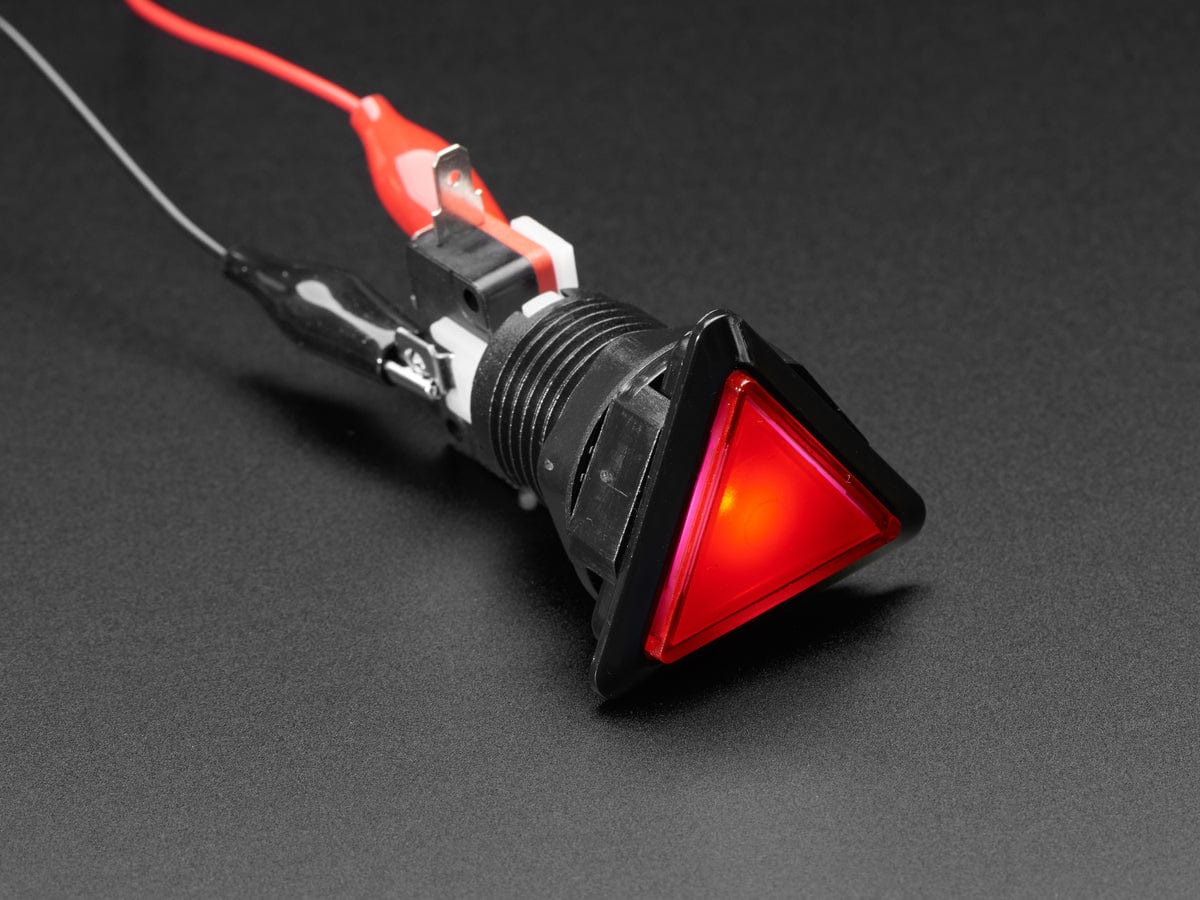 LED Illuminated Triangle Pushbutton A.K.A 1960s Sci-Fi Buttons (Red) by The Pi Hut - The Pi Hut