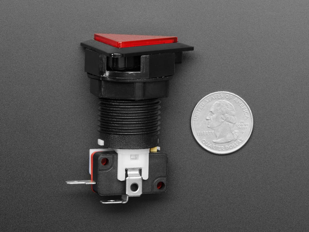 LED Illuminated Triangle Pushbutton A.K.A 1960s Sci-Fi Buttons (Red) by The Pi Hut - The Pi Hut