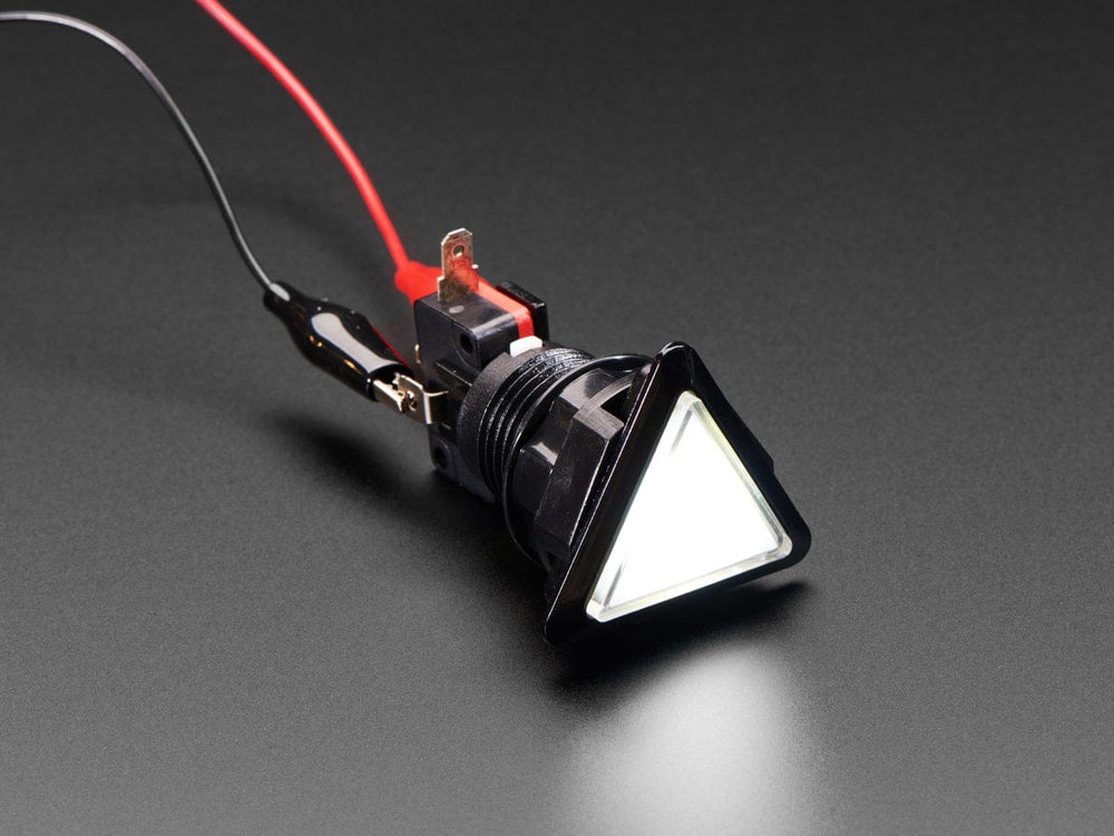 LED Illuminated Triangle Pushbutton A.K.A 1960s Sci-Fi Buttons (White) by The Pi Hut - The Pi Hut