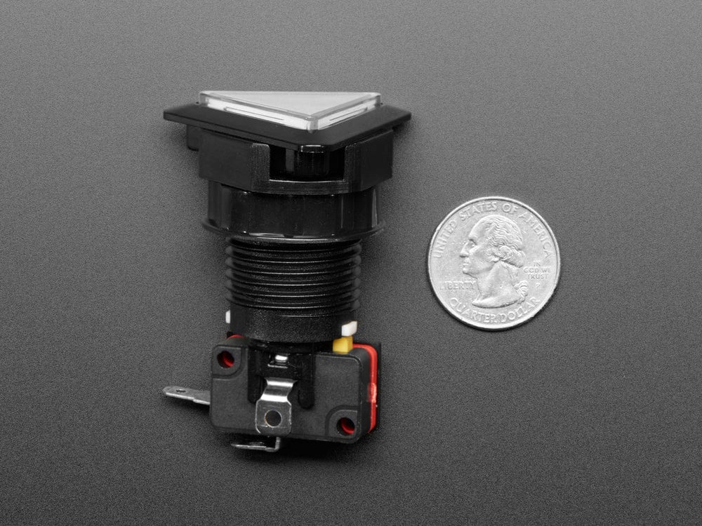 LED Illuminated Triangle Pushbutton A.K.A 1960s Sci-Fi Buttons (White) by The Pi Hut - The Pi Hut